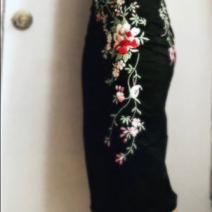 Embroidered little black dress